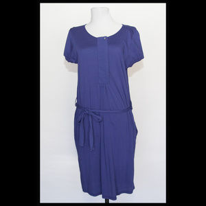 Nicole Farhi Purple Cotton Tie Dress Size 6
